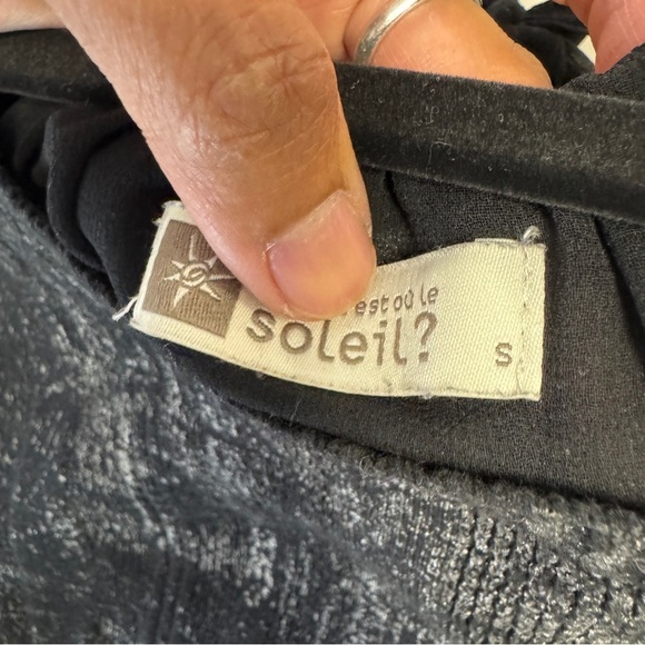 Mais il est où le Soleil? Black Metallic Chic Sheer Silk Blouse Size Small - Picture 8 of 11